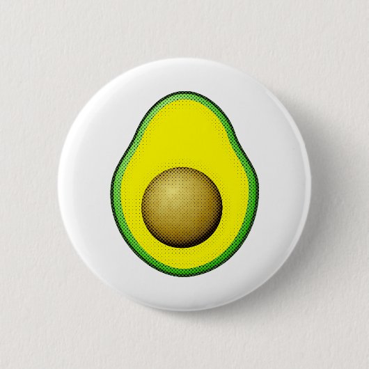Vintager Avocado Zeichnend Button (Vorderseite)