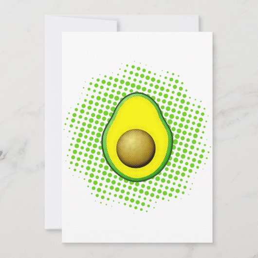 Vintager Avocado Zeichnend Einladung (Vorderseite)