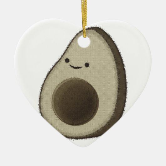 Vintager Avocado Zeichnend Keramikornament (Vorne)