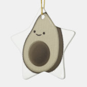 Vintager Avocado Zeichnend Keramikornament (Links)