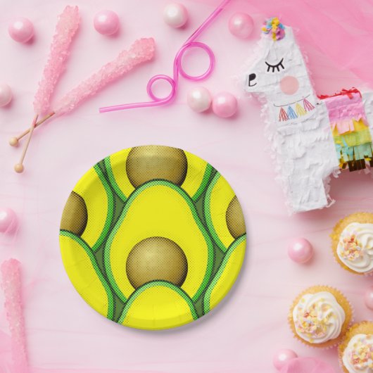 Vintager Avocado Zeichnend Pappteller (Party)