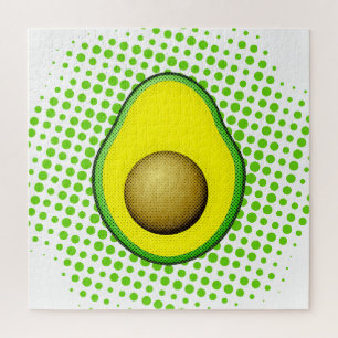 Vintager Avocado Zeichnend Puzzle