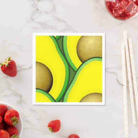 Vintager Avocado Zeichnend Serviette (Beispiel)