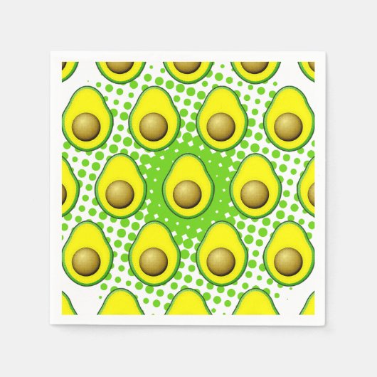 Vintager Avocado Zeichnend Serviette (Vorderseite)