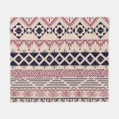 Vintager aztekischer Hintergrund, ethnisches Muste Fleecedecke (Vorderseite (Horizontal))