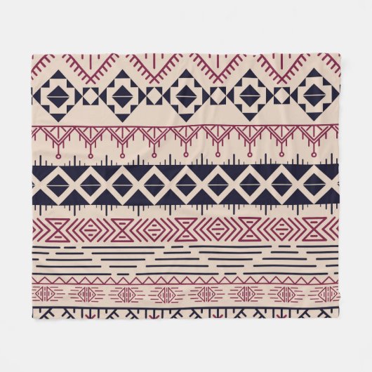 Vintager aztekischer Hintergrund, ethnisches Muste Fleecedecke (Vorderseite (Horizontal))