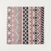 Vintager aztekischer Hintergrund, ethnisches Muste Wandteppich (Vorderseite (Horizontal))