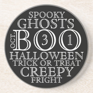 Vintager B&W Halloween Sandstein Untersetzer