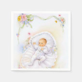 Vintager Baby Baptisse Christening napkin Serviette (Vorderseite)
