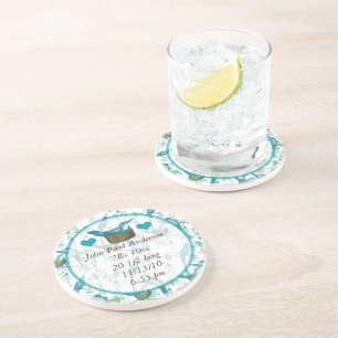 Vintager Baby Bird mit Moma- und Papa-Bird-Unterse Untersetzer