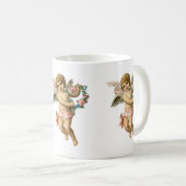 Vintager Baby-Cherub mit Blume Kaffeetasse (VorderseiteRechts)