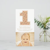 Vintager Baby-Mädchen-1. Geburtstag danken Ihnen Dankeskarte (Stehend Vorderseite)