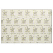 Vintager BabyPram auf gelbem Gingham Stoff (Fat Quarter (45,7 x 55,9 cm))