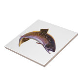 Vintager Bachforellenfisch, Sportfischer Fliese (Seite)