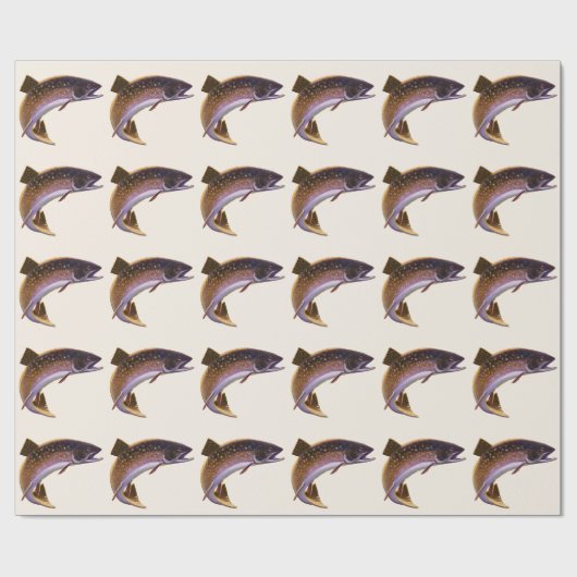 Vintager Bachforellenfisch, Sportfischer Geschenkpapier (Flach)