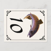 Vintager Bachforellenfisch, Sportfischer Postkarte (Rückseite)