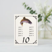 Vintager Bachforellenfisch, Sportfischer Postkarte (Stehend Vorderseite)