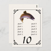 Vintager Bachforellenfisch, Sportfischer Postkarte (Vorne/Hinten)