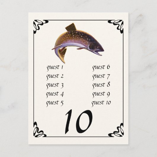 Vintager Bachforellenfisch, Sportfischer Postkarte (Vorderseite)