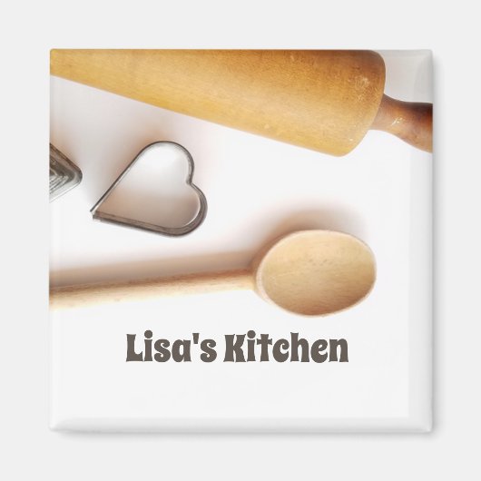 Vintager Backspool Rollen Button Küchenmagnet Magnet (Vorne)