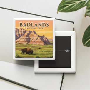 Vintager Badlands-Nationalpark Button