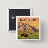 Vintager Badlands-Nationalpark Button (Vorne & Hinten)