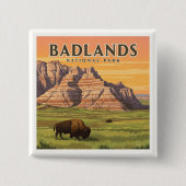 Vintager Badlands-Nationalpark Button (Vorderseite)