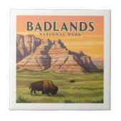 Vintager Badlands-Nationalpark Fliese (Vorderseite)