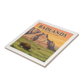 Vintager Badlands-Nationalpark Fliese (Seite)