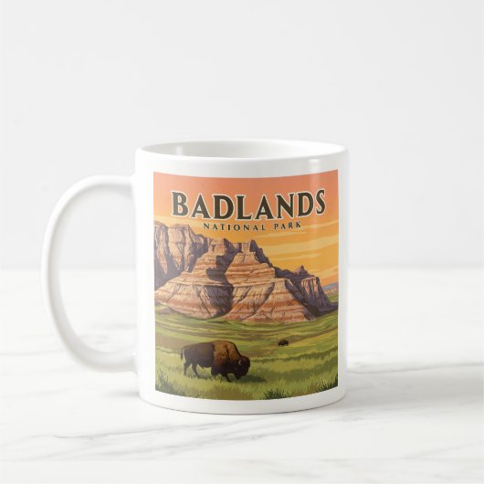 Vintager Badlands-Nationalpark Kaffeetasse (Links)