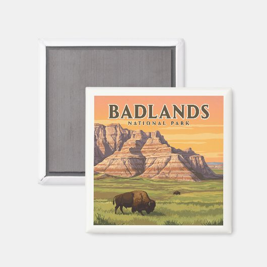 Vintager Badlands-Nationalpark Magnet (Vorderseite/Rückseite)
