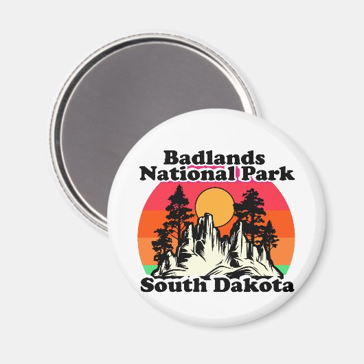 Vintager Badlands-Nationalpark Magnet (Vorderseite/Rückseite)