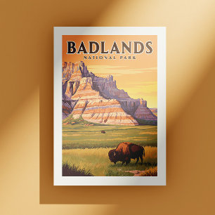 Vintager Badlands-Nationalpark Postkarte
