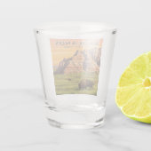 Vintager Badlands-Nationalpark Schnapsglas (Rückseite)