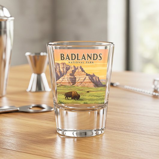 Vintager Badlands-Nationalpark Schnapsglas