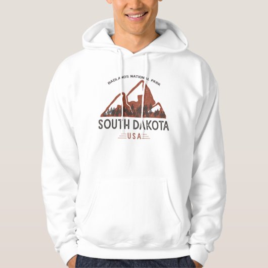 Vintager Badlands-Nationalpark Süd-Dakota Hoodie (Vorderseite)