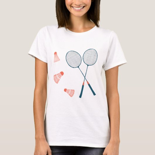 Vintager Badminton-Druck: Handgezeichnet für Sie! T-Shirt (Vorderseite)