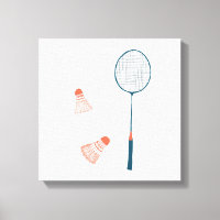 Vintager Badminton-Druck weiß: Hand gezogen für Si