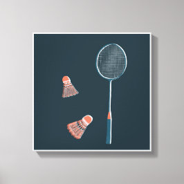 Vintager Badminton Print - handgezeichnet für Sie! Leinwanddruck