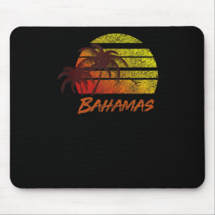 Vintager Bahamas Beach Sunset, Retro Surf T-Shirt Mousepad