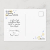 Vintager Bahnhof am Heiligabend personalisieren Postkarte (Rückseite)