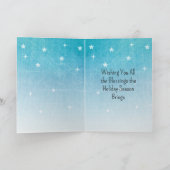 Vintager Bahnhof am Heiligabend Schneeabend Karte (Innenseite)