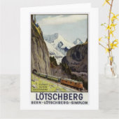 Vintager Bahnurlaub in der Schweiz Karte (Gelbe Blume)