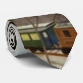 Vintager Bahnurlaub in der Schweiz Krawatte (Gerollt)