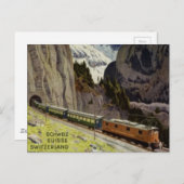 Vintager Bahnurlaub in der Schweiz Postkarte (Vorne/Hinten)