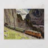 Vintager Bahnurlaub in der Schweiz Postkarte (Vorderseite)