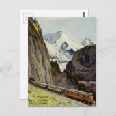 Vintager Bahnurlaub in der Schweiz Postkarte (Vorne/Hinten)