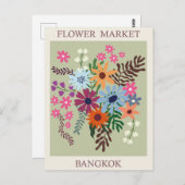 Vintager Bangkok Thailand Blume Travel Postkarte (Vorne/Hinten)