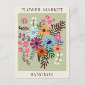 Vintager Bangkok Thailand Blume Travel Postkarte (Vorderseite)