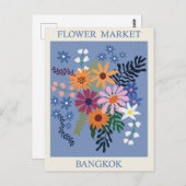 Vintager Bangkok Thailand Blume Travel Postkarte (Vorne/Hinten)